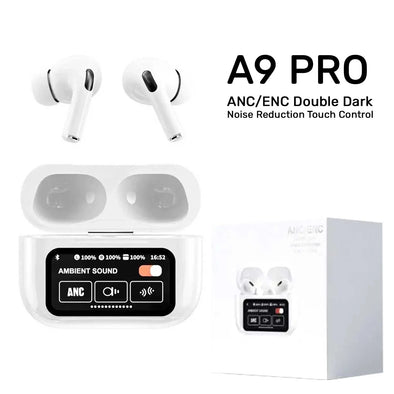 A9 Pro Apple AirPods ANC/ENC Noise Reduction – Touch Control Bluetooth 5.4 Earbuds