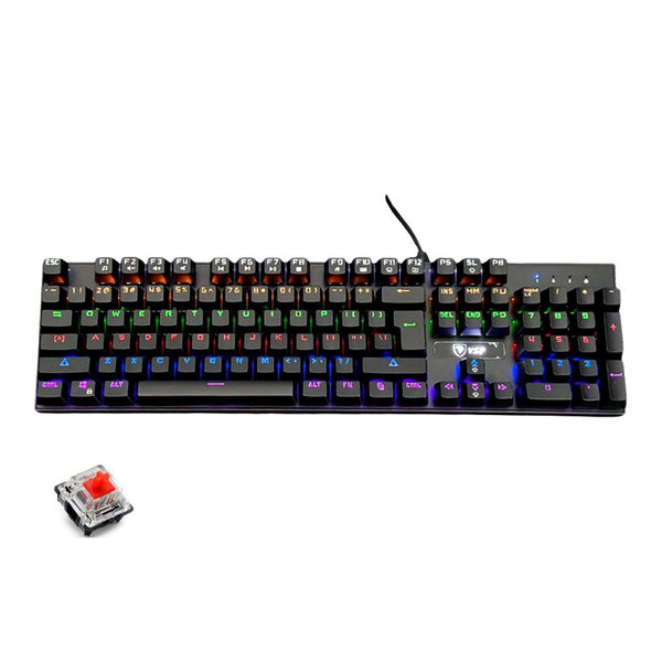 VSP VM01-R Gaming Mechanical 104 Keys Keyboard – Free 6 Extra Red Switches