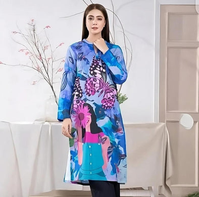 Women’s Unstitched Swiss Lawn Printed Shirt – 1 Pc