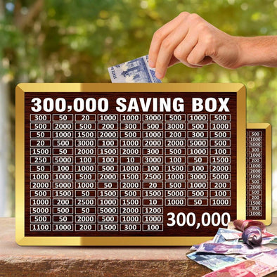 300,000 Saving Box – Wooden Money Saving Challenge Box