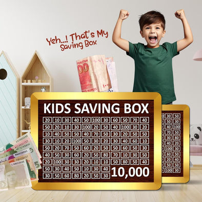 02 Kids Saving Box – Wooden Money Saving Challenge Chart