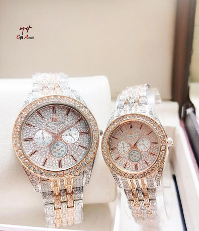 Stylish Quartz Couple Watches – 2 Pcs Set | Perfect Gift for Couples