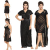 Comfortable Black Jersey Nightwear Set – Lightweight & Free Size