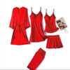 Comfortable Red Jersey Nightwear Set – Lightweight & Free Size