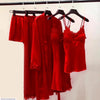 Comfortable Red Jersey Nightwear Set – Lightweight & Free Size