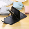 Women’s Leather Plain Short Wallet with Multi-Compartment Design