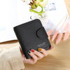 Women’s Leather Plain Short Wallet with Multi-Compartment Design