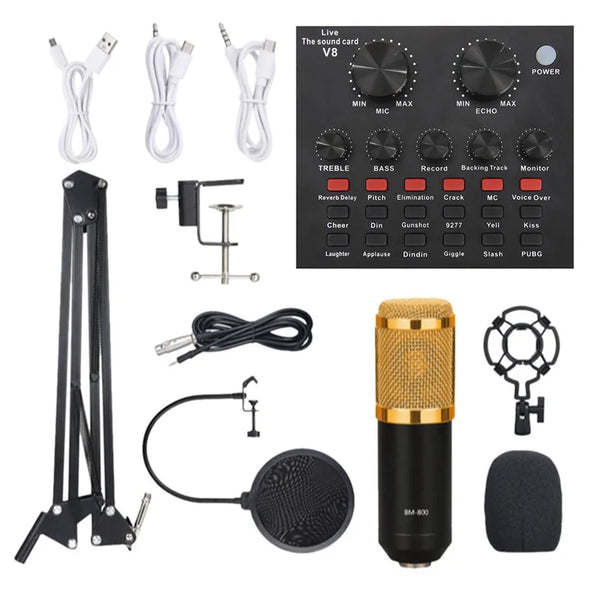 Professional Condenser Microphone Kit – With Pop Filter, Microphone Stand & Mixer