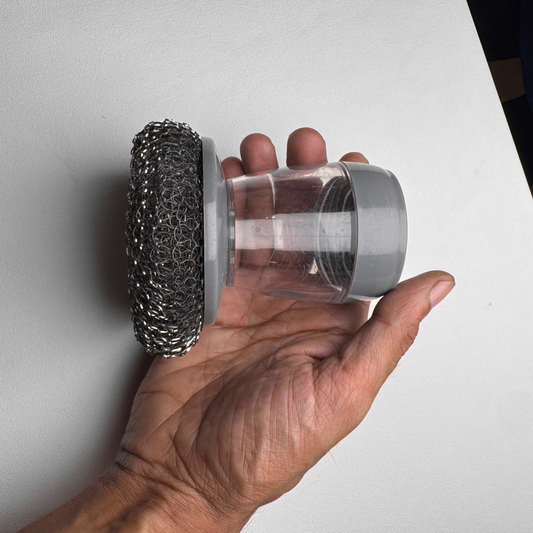 Soap Dispensing Kitchen Scrubber Brush with Steel Wire Ball