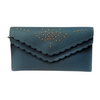Women’s Double Layer Flap Wallet – Blue Rexine Stylish Clutch