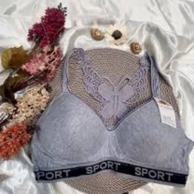 Padded Net Lace Sports Bra – Breathable & Comfortable Fit