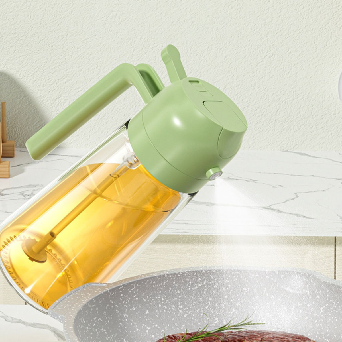 2-in-1 Oil Sprayer Bottle for Kitchen – Spray & Pour Dispenser 500ml