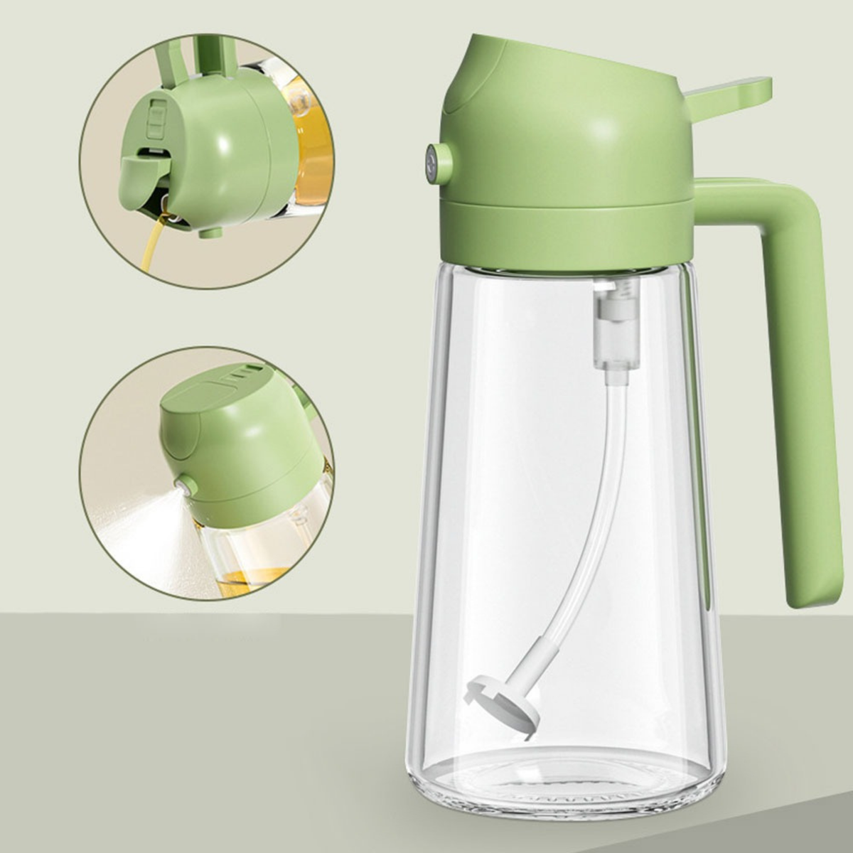 2-in-1 Oil Sprayer Bottle for Kitchen – Spray & Pour Dispenser 500ml