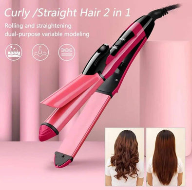 2-in-1 Nova Hair Straightener & Curler – Dual Voltage Travel Friendly