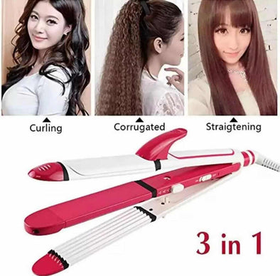 Shinon 3 in 1 Hair Straightener, Curler & Crimper