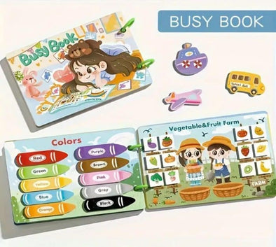 Kids Learning Busy Book – Montessori Educational Activity Book