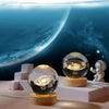 Crystal Ball Night Light – 3D Galaxy Planet, Moon & Astronaut USB Table Lamp