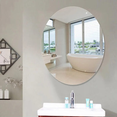 Self Adhesive Acrylic Non-Glass Mirror Wall Sticker – Oval / Round / Rectangle