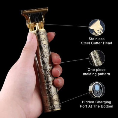 Vintage T9 USB Hair Clipper – Professional Beard & Hair Trimmer for Men