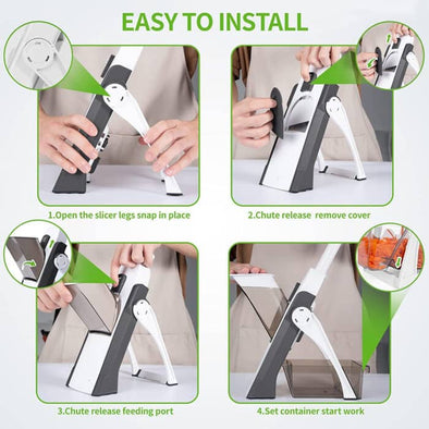 Mandoline Vegetable Cutter Chopper – Adjustable Multi-function 5-in-1 Slicer
