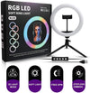 RGB LED Soft Ring Light MJ26 (26cm) | Dimmable with Tripod & Phone Holder