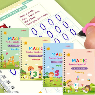 4 in 1 Sank Magic Book | Reusable Practice Copy Book for Kids